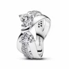 Anillo Banda Cruzada Pandora Lazo Brillante - 193553C01