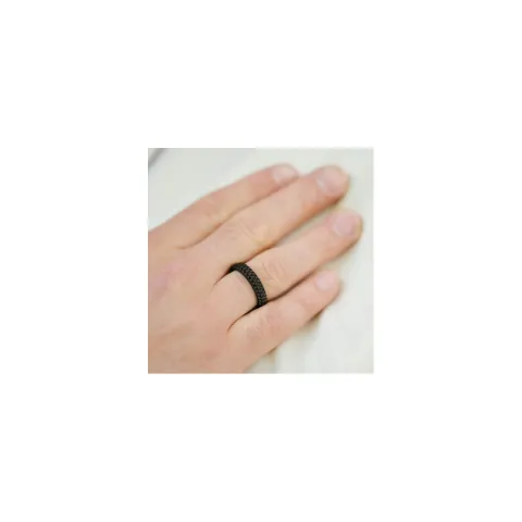 Anillo minimalista Nova negro Steel&Barnett - R-NOV02