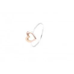 Anillo Oro 18k Corazón Diamante