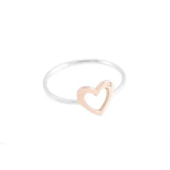Anillo Oro 18k Corazón Diamante