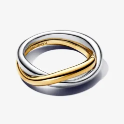 Anillo Pandora Entrelazado Dos Tonos