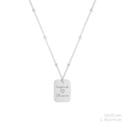 Chapa Personalizable Plata con Cadena