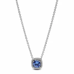 Collar Halo Azul Cuadrado Brillante - 393560C01