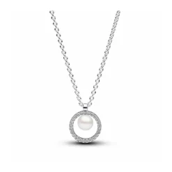 Collar Perla Cultivada de Agua Dulce y Pavé