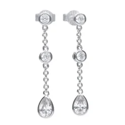Diamonfire Pendientes Cadena Circonitas Plata de Ley
