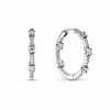 Pandora Pendientes Aro Barras Brillantes en Pavé