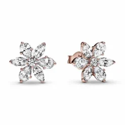 Pandora Pendientes Botón Herbario Brillante