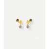 PDPAOLA Pendientes Florai Gold Piedras Colores