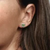 Pendientes de botón Circulo Eternity Agosto