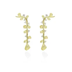 Pendientes Guipur maxi en plata dorada MARINA GARCIA