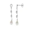 Pendientes plata perla largo SALVATORE