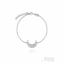 Pulsera Media Luna Plata Azteca