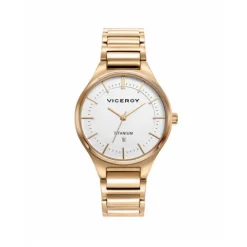 RELOJ DE MUJER GRAND 3 AGUJAS DE TITANIO IP DORADO