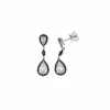 Salvatore Pendiente Plata IP Negro Circonitas