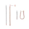 Salvatore Plata Pendientes Riviere Rosa