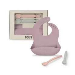 Set de babero y 2 cucharas Food Kit rosa TOUS BABY